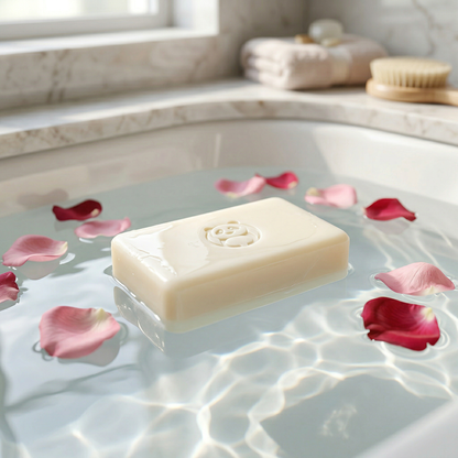 BAMBU Lorbeer Rose Seife. Palmölfrei, plastikfrei und für Weltenbummler.