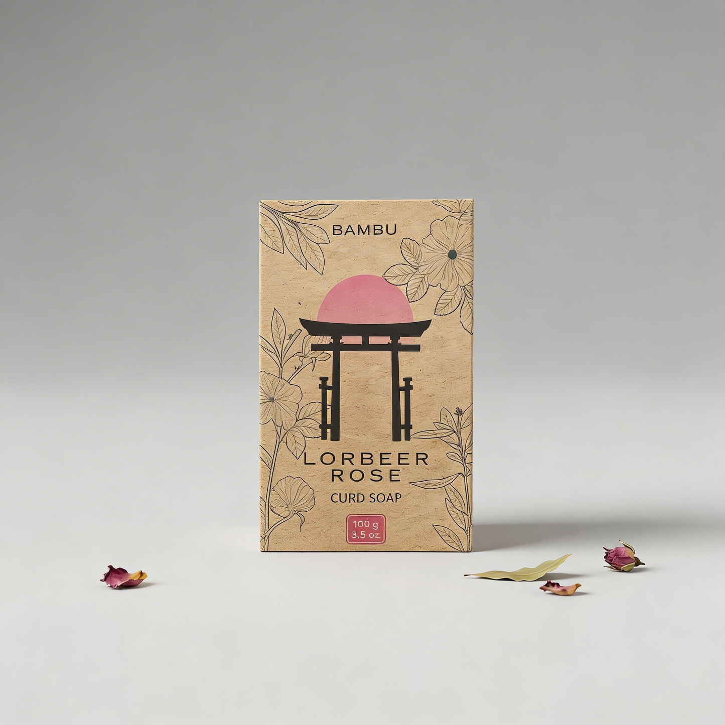 BAMBU Lorbeer Rose Naturseife. Handgemacht, vegan und palmölfrei.